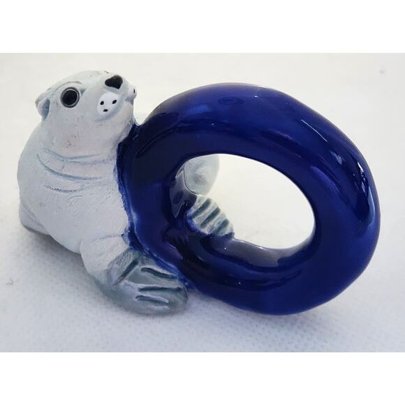 NAPKIN RINGS-LEPS Peru Terracotta-Seal, Angle Fish, Alligator, Dolphin-Set of 4 - Picture 4 of 9